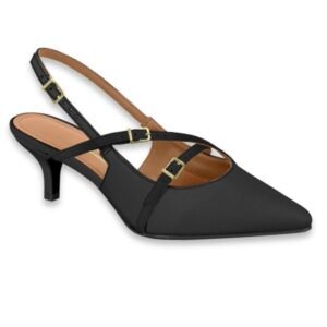 Zapato Stiletto Vizzano 2 Correas Cruzadas Negro - Imagen 1