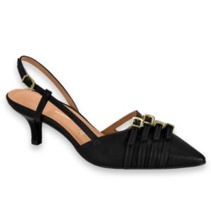 Zapato Stiletto Vizzano 3 Correas Negro - Imagen 1