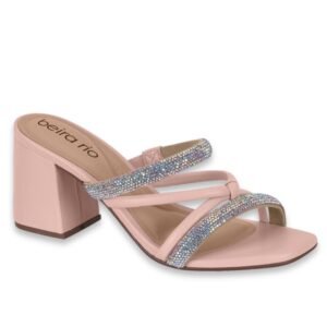 Zueco de Fiesta Mujer Br Brillos Rosa