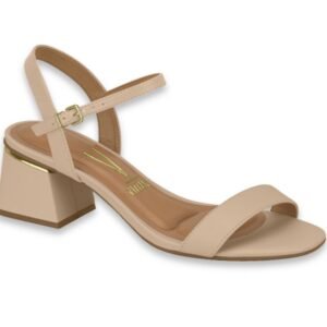 Sandalia de Mujer Taco Bajito Beige - Imagen 1