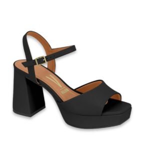 Sandalia de Vizzano con Plataforma Taco Cuadrado Negro - Imagen 1