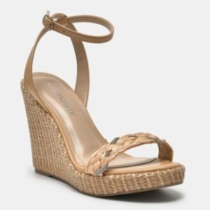 Sandalia de Mujer Taco Chino Yute en Beige VM - Imagen 1