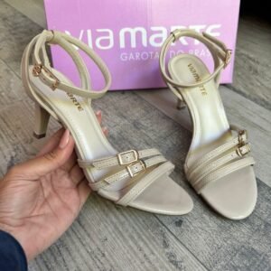 Sandalia de Mujer Doble Correa Biege Vm - Imagen 2