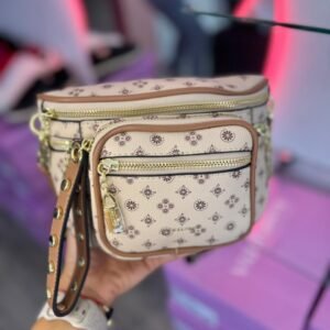 Riñonera de Dama Estampada Beige con Camel Lace&Lore