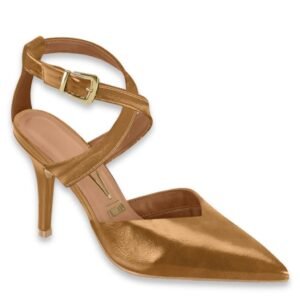 Stiletto De Mujer Camel Cruzado