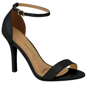 Sandalia De Mujer Taco de 7 cm Negro Charol